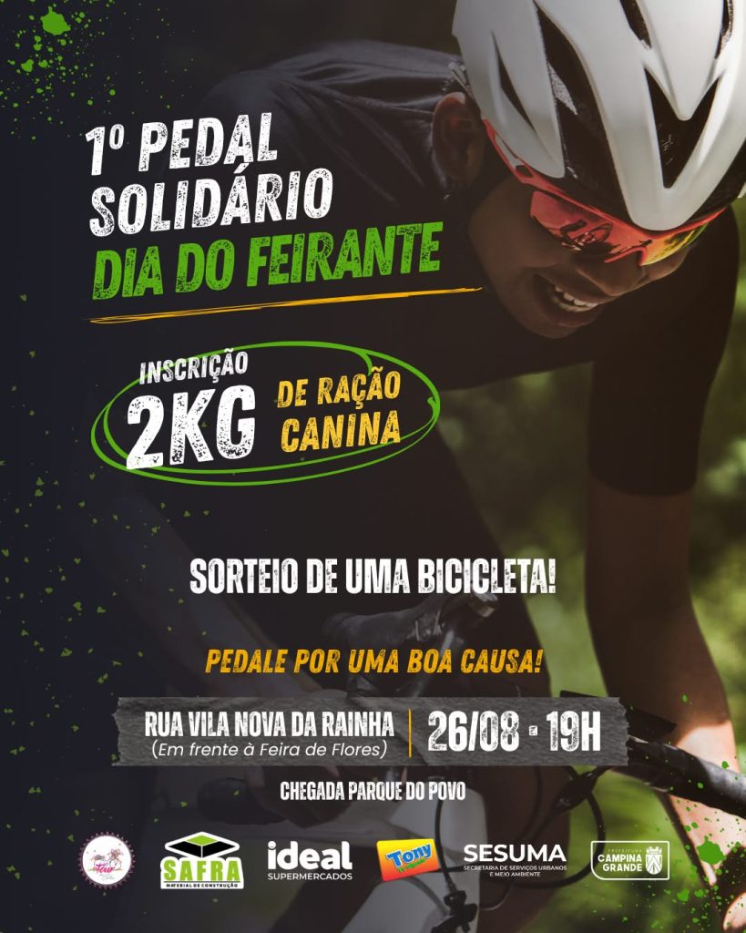Prefeitura de Campina Grande promove 1º Pedal Solidário Dia do Feirante nesta quarta-feira*